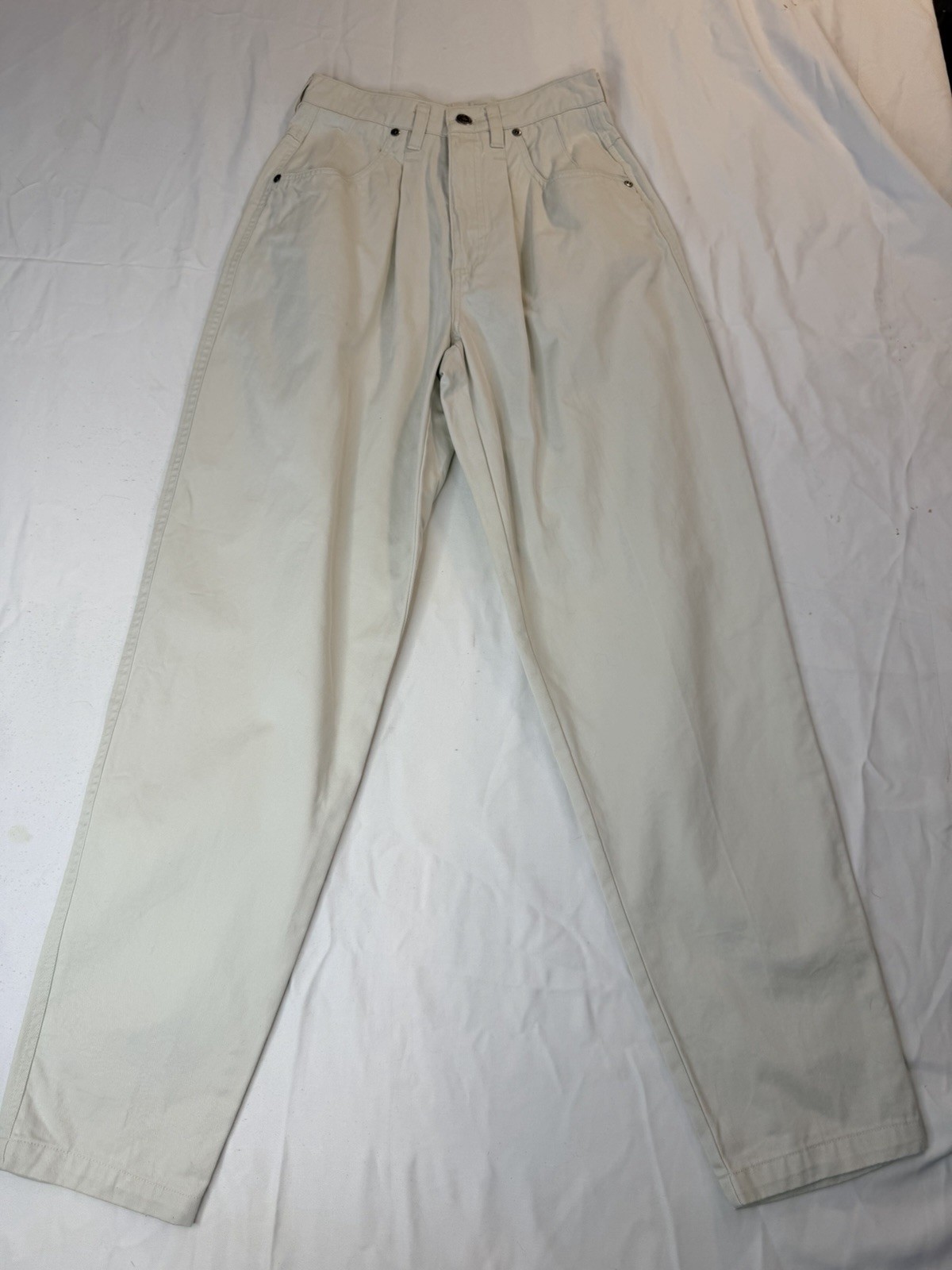 Vintage 80s Hunters Run White Jeans Sz 4 High Waist Baggy Mom Jeans