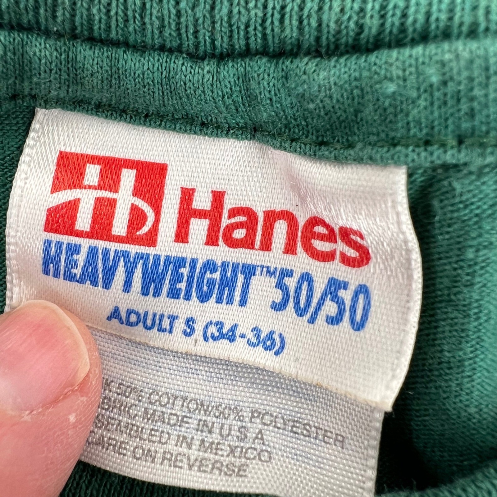 Vintage Hanes Heavyweight 50/50 Delta Gingham T-Shirt Green Womens Small 90s USA