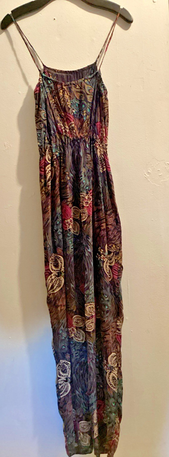 vintage 70’s floral silk crepe disco jumpsuit w/ blouse sz M