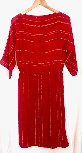 Vintage Don Wolf Women’s Dress Size Small (Estimated )Crepe Feel Red Tradwife