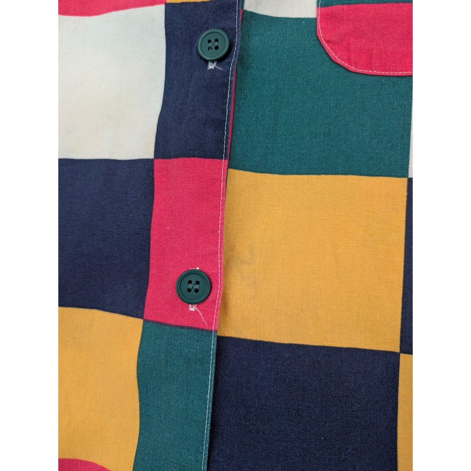 Vintage Sunday Ross Japan Colorblock Pajama Set M Cotton Lounge Sleepwear 2 Pc