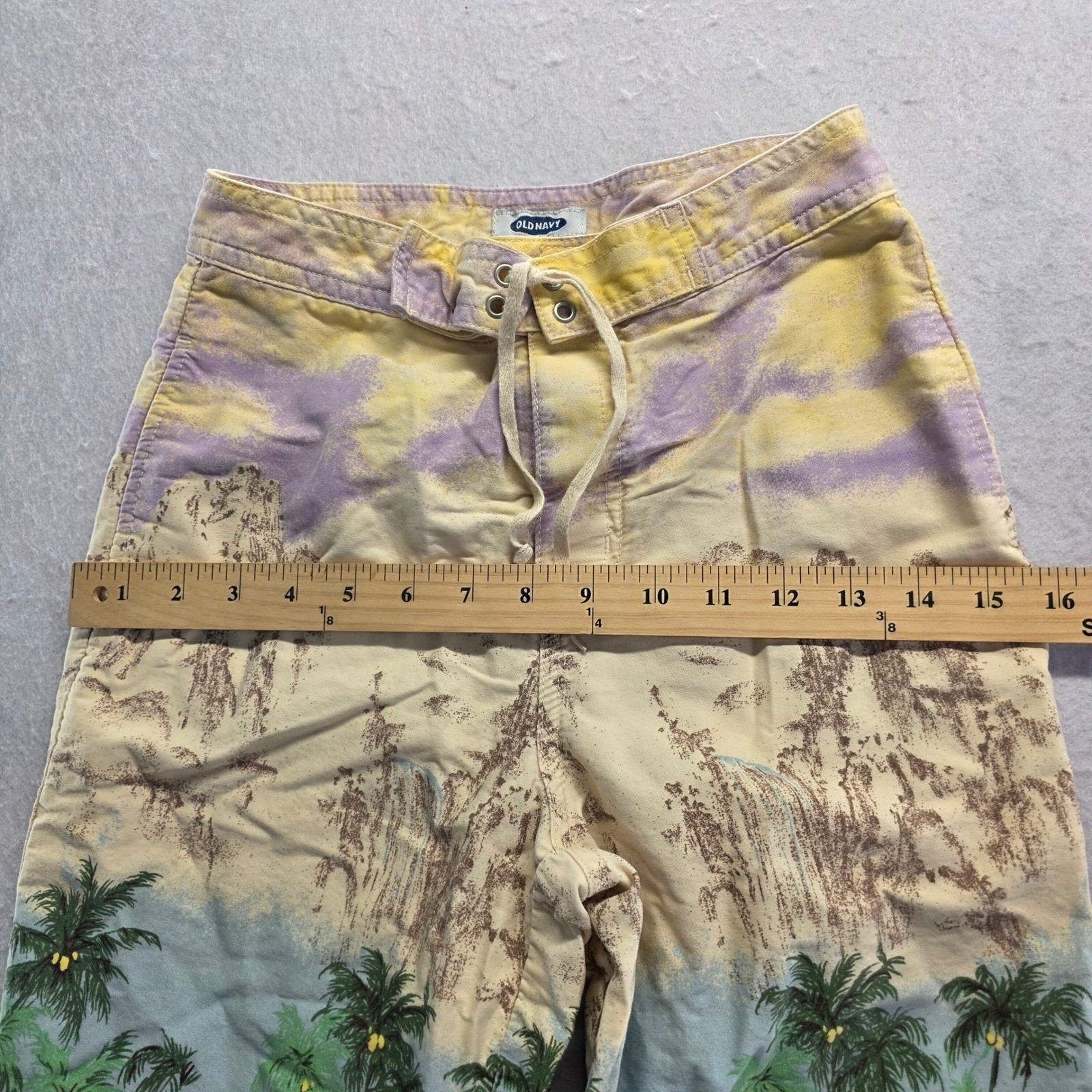 Old Navy 2000 y2k Hawaiian Hula Girl Swim pants crop Sz 0 *read