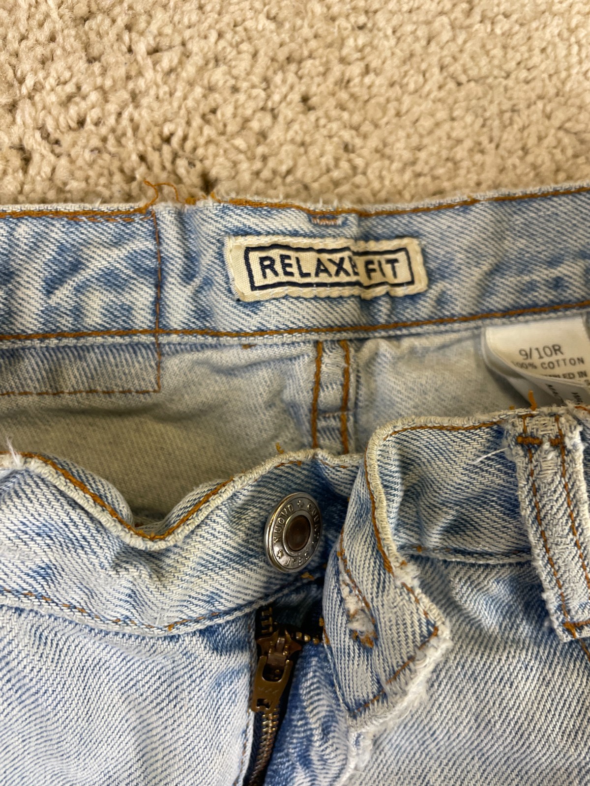 Vintage Relaxed Fit Jeans Womens 25×30 Denim Cotton Distressed High Waisted Blue