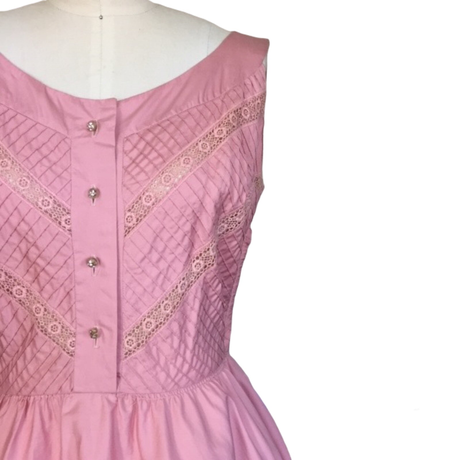 Vintage 1950s Light Pink Party Dress | 1950s Medium Vintage Baby Pink Dress