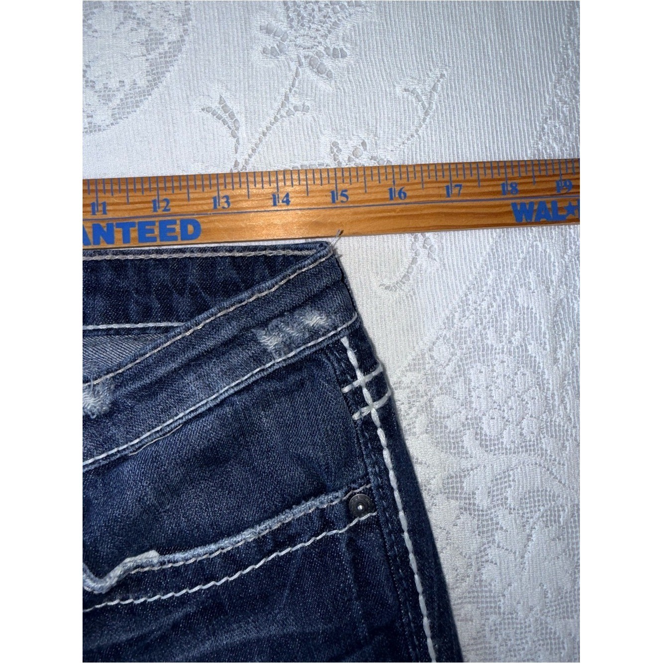 Big Star Maddie Boot Mid Rise Fit Jeans Size 28L Thick Stitch Distressed Y2K