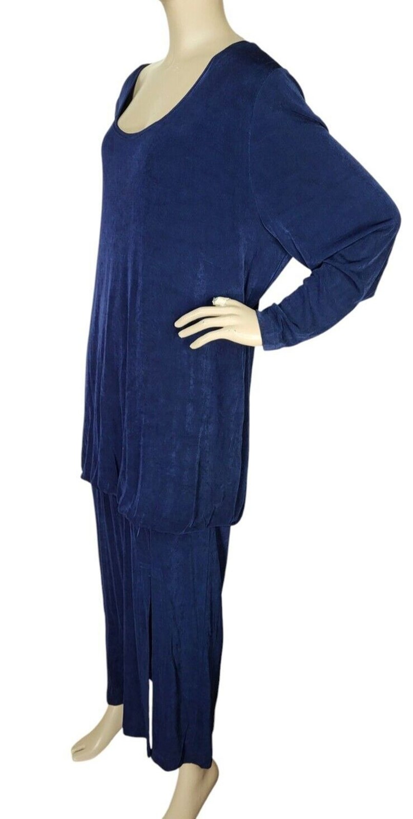 Vintage Vikki Vi 80s Does 30s Slinky Flapper Drop Waist Front Slit Maxi Dress