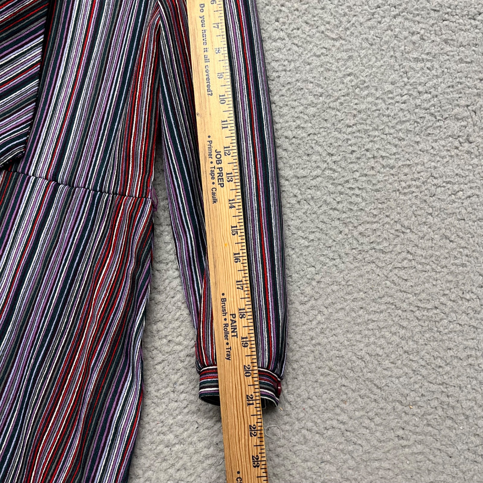 Heury Lee Vintage Dress Womens 12 Purple Striped Secretary Geek 60’s 70’s