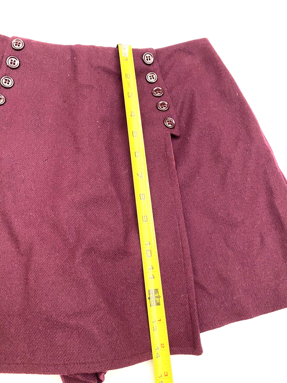 Vintage Bobbie Brooks culottes skirt Burgandy Colored USA made, 26″ size 8