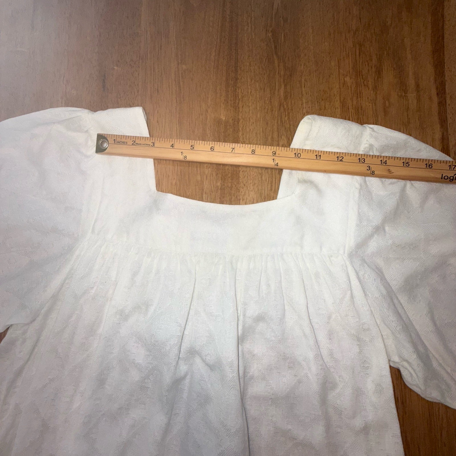 Vintage 80s White Prairie Dress Boho Farmhouse Lace Soft Girl Medium Periphery