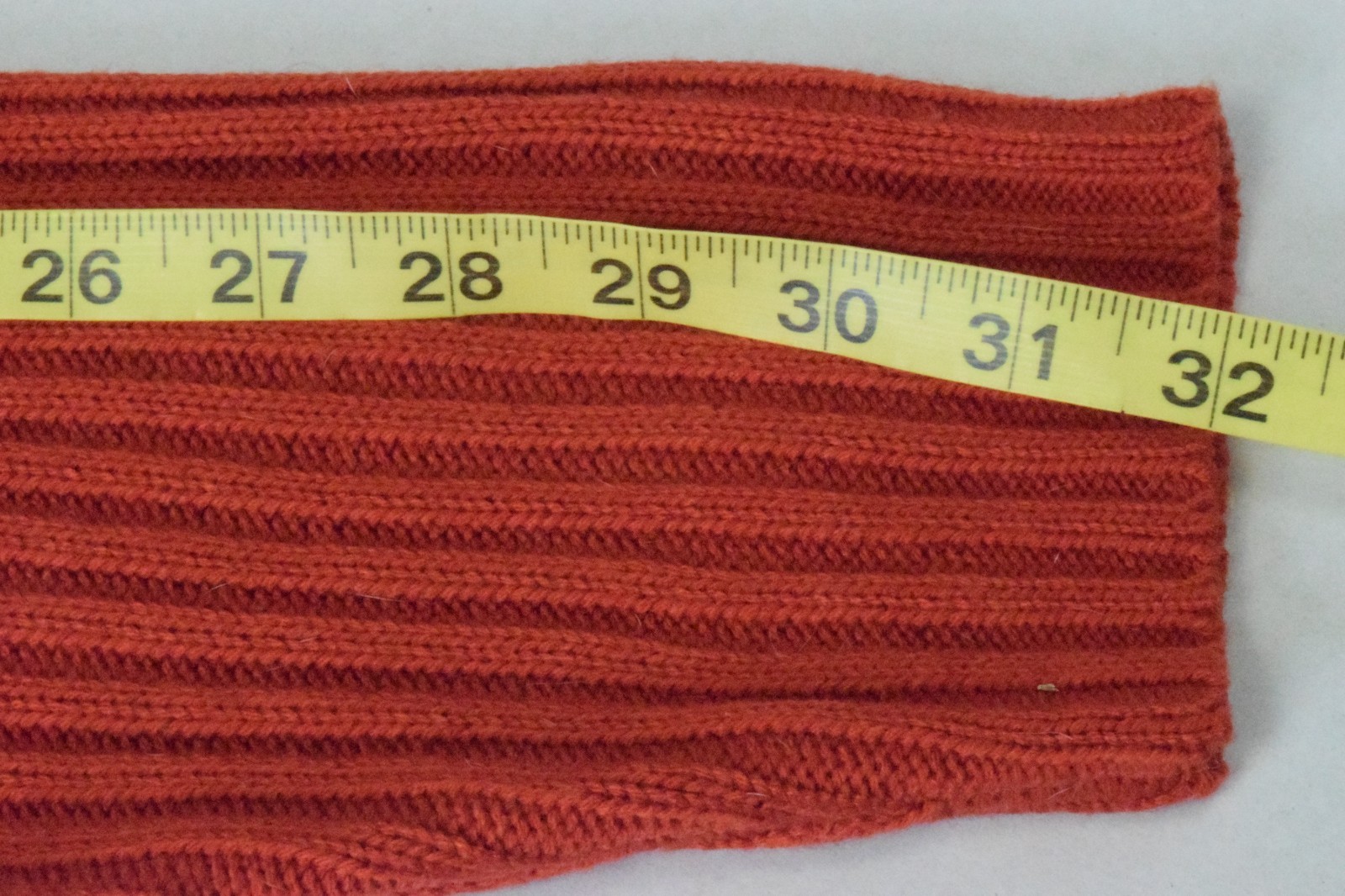 Vintage Raglan Sweater Size S/M 80s Ribbed Burnt Orange Acrylic Shoulder Stripe