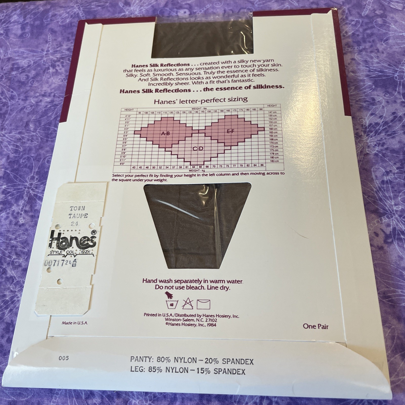 Hanes Town Taupe Essence Of Silkiness Pantyhose Hosiery Control Top Size AB NEW