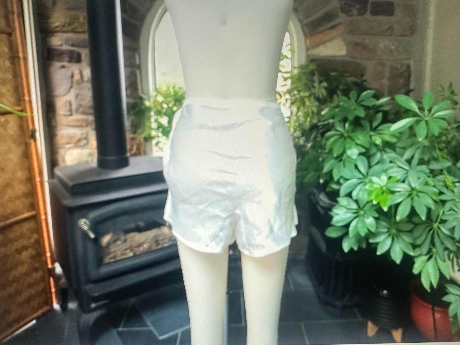 Vintage 1930s Silky Ivory Satin Rayon and Lace Step Ins Side Button Tap Pants