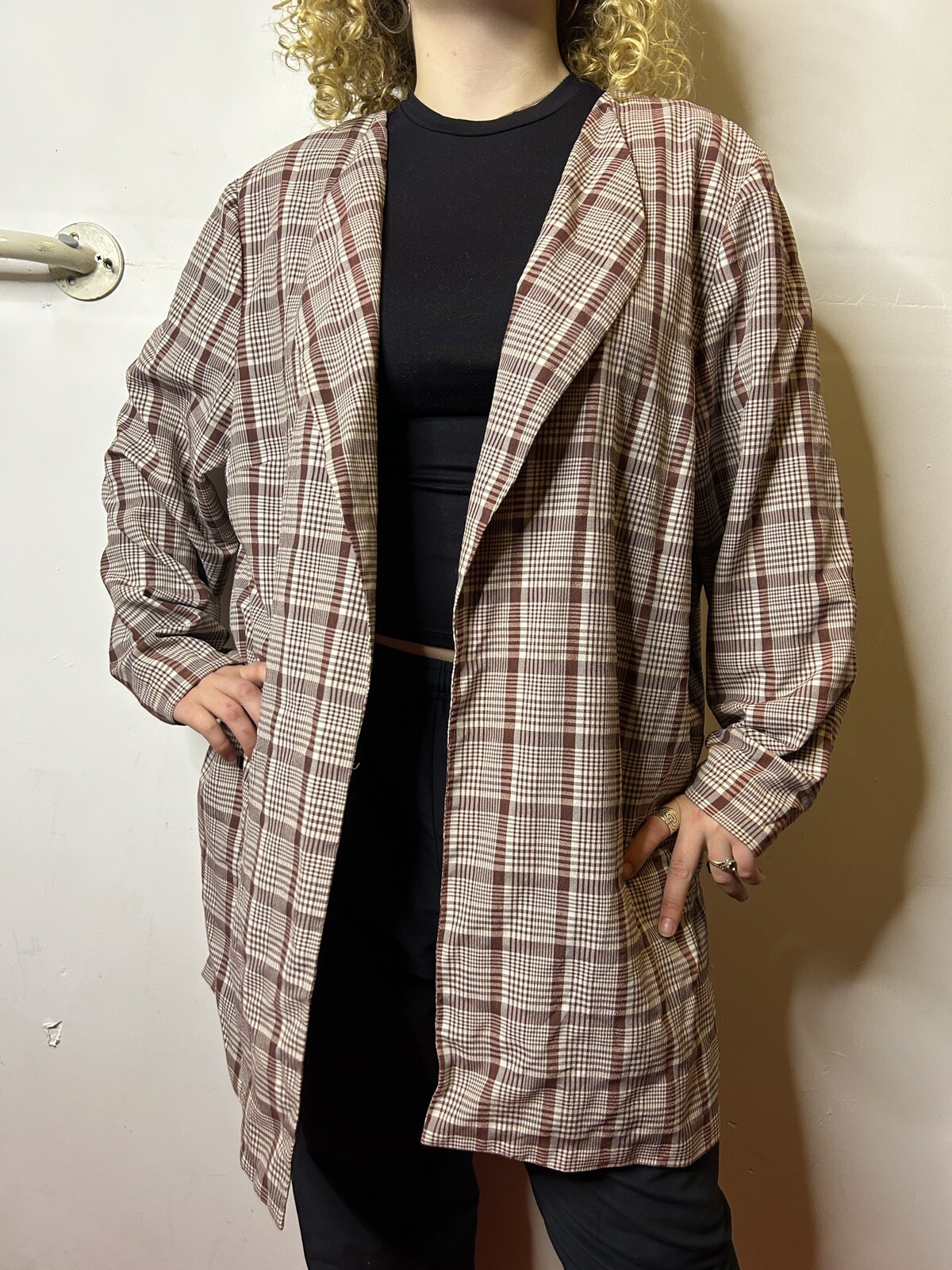 Vintage Australian 1980s The Clothing Company Plaid Chesterfield Coat AU 20