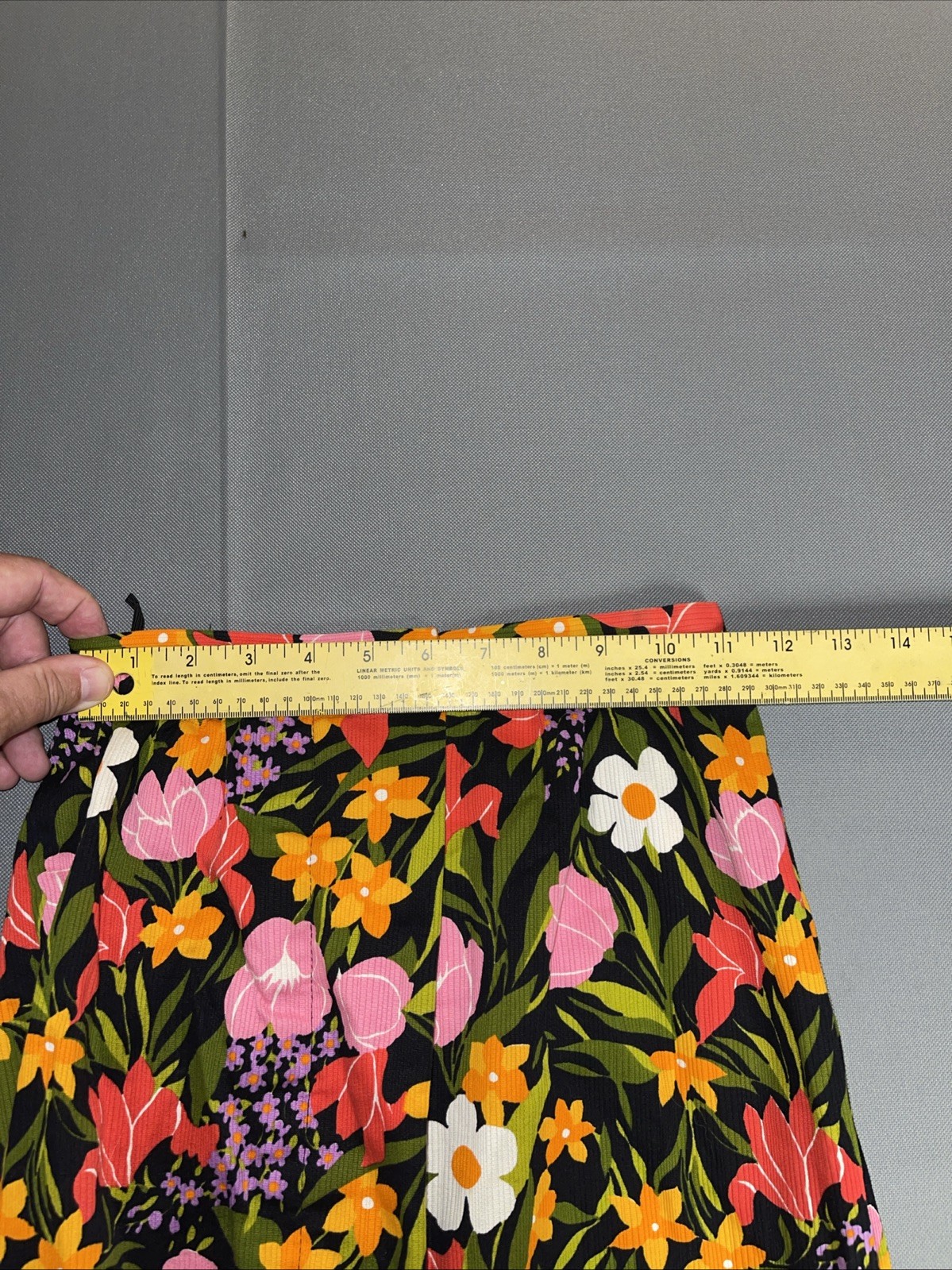 Vintage 1960s 70s McMullen Sportswear Floral Maxi Skirt With Belt 22” Waist