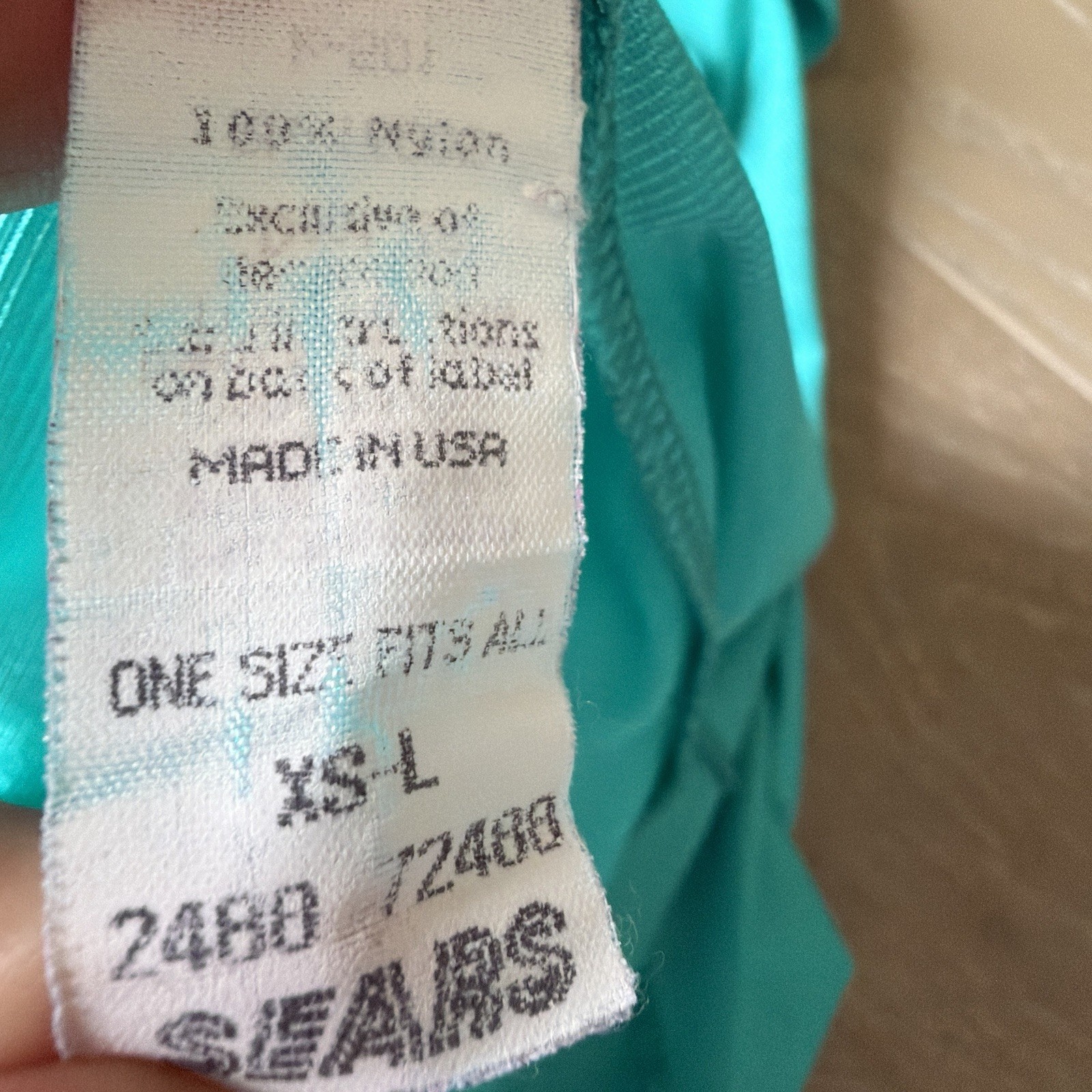 VTG 70s Carriage Court Aqua Teal Embroidered Sleeveless Nightgown Cottage Core L