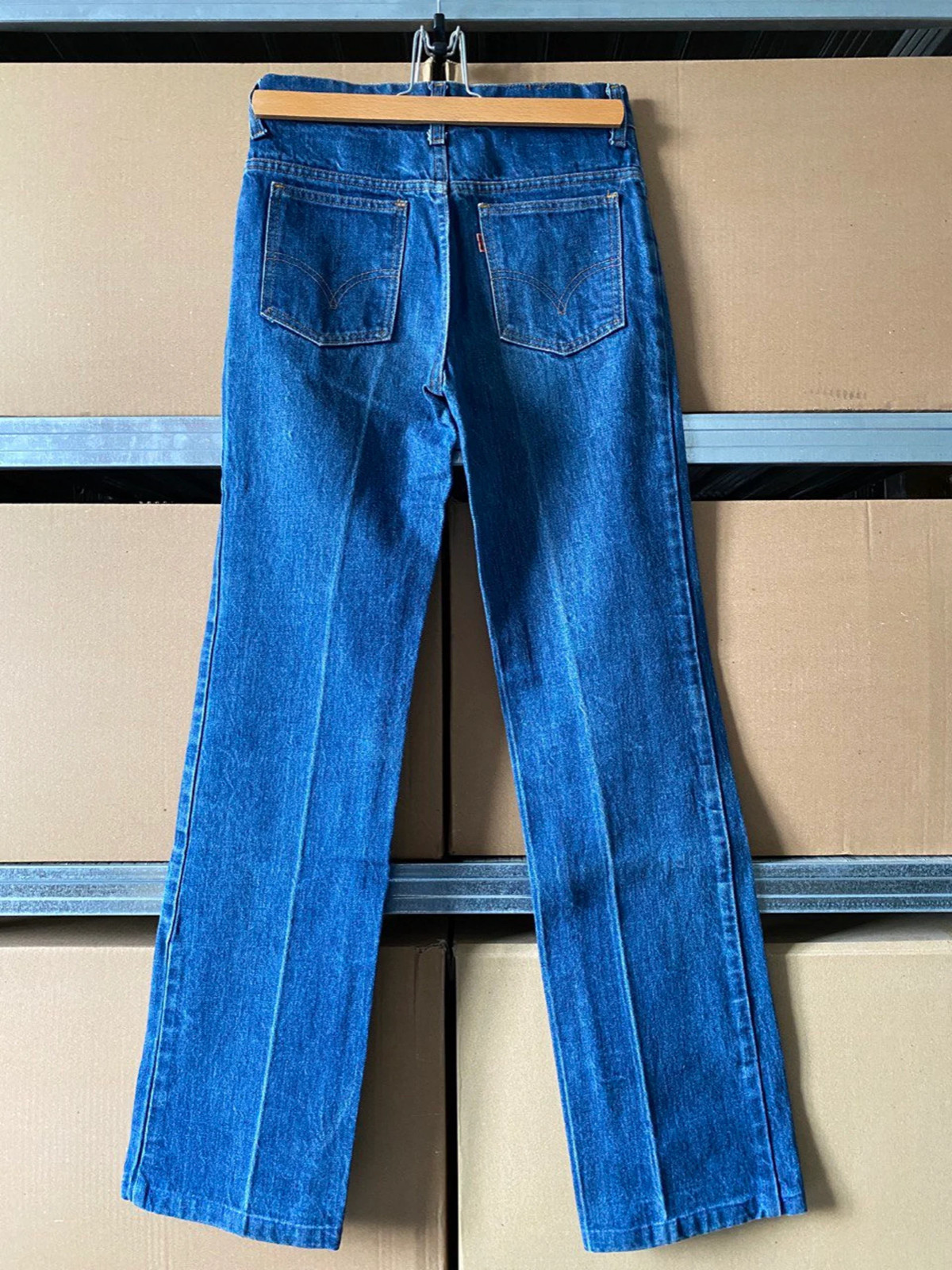70s vintage Levis blue denim jeans made in USA talon 42 zip