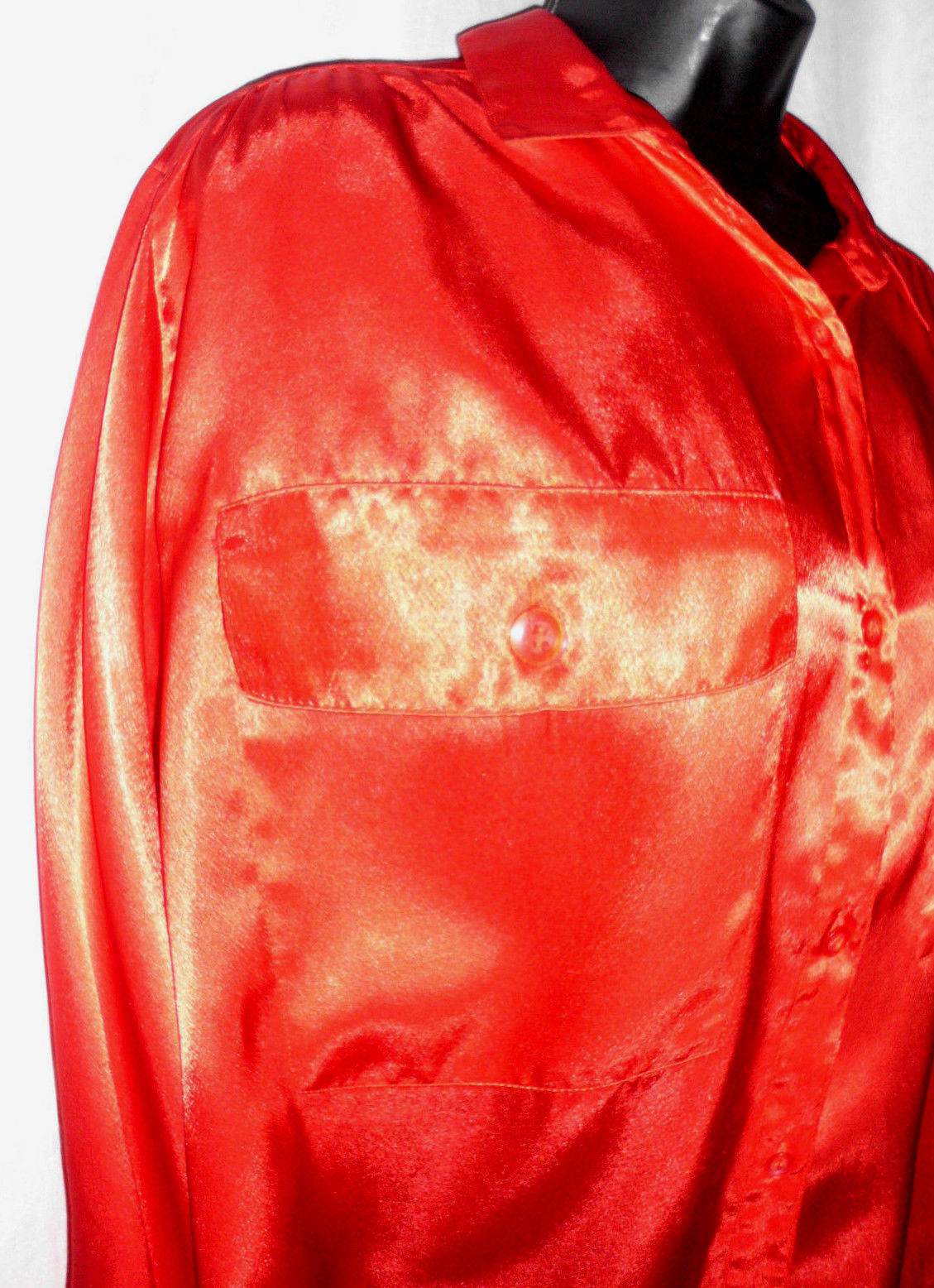Vintage Partners by Mervyn’s Western Blouse Size 12 Red Polyester Long Sleeves