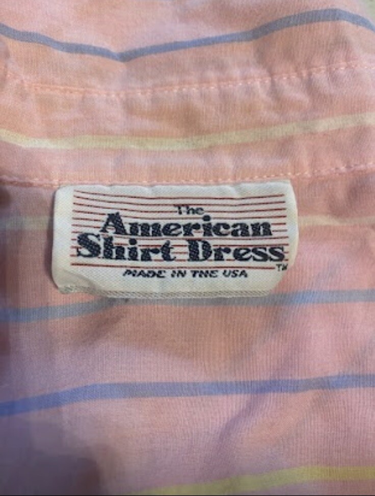 The American Shirt Dress Vintage 80s Pink Stripe
