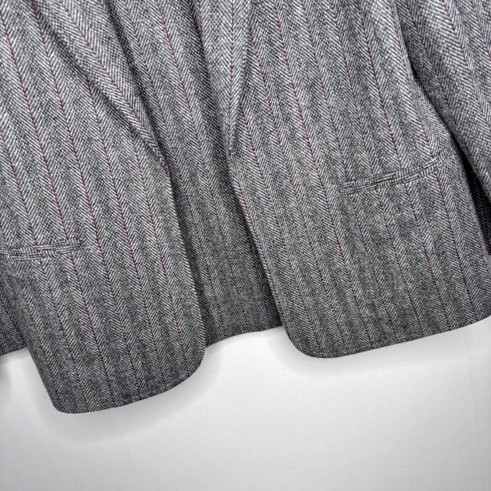 80s Wool Herringbone Blazer and Skirt Set Size M Classic English Countryside