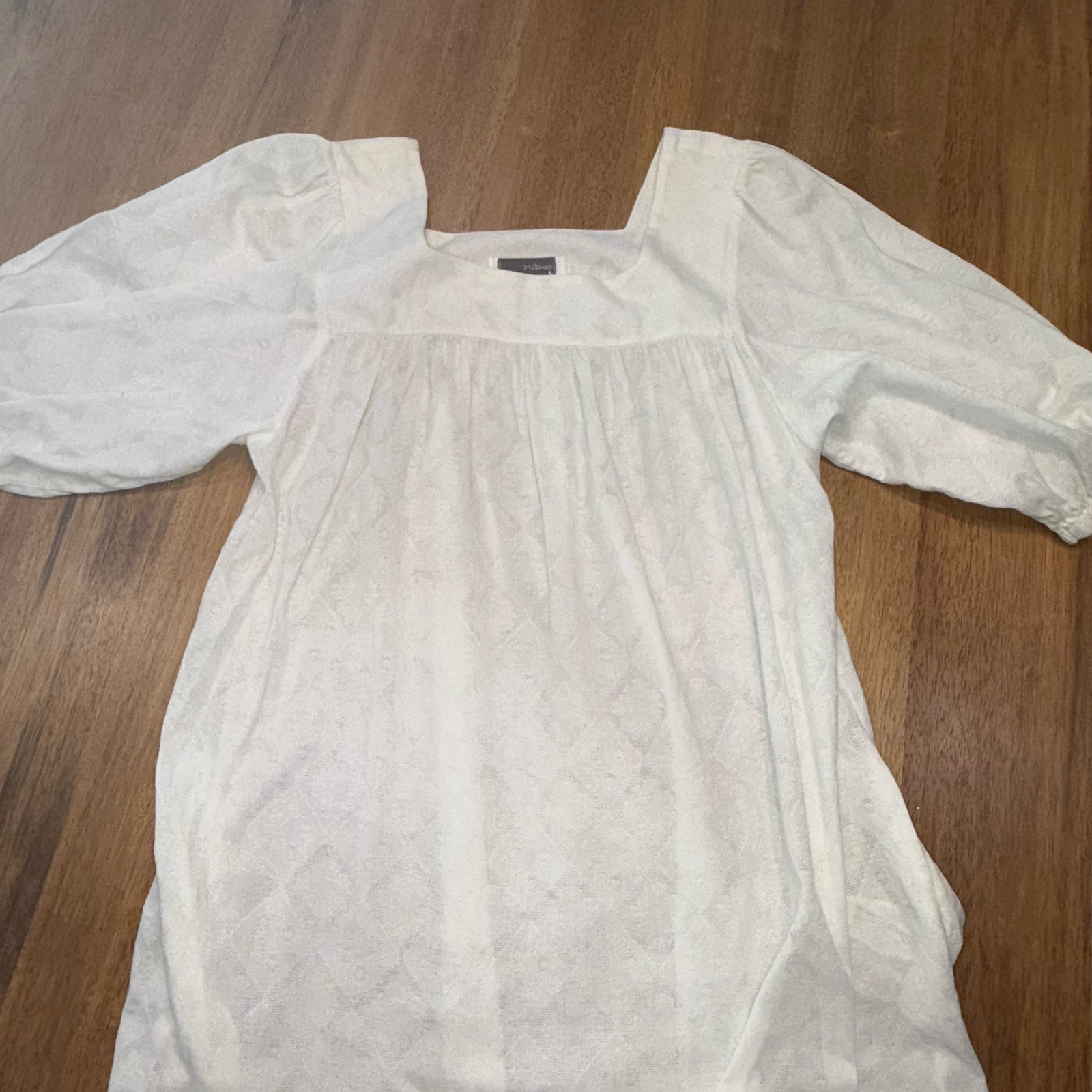 Vintage 80s White Prairie Dress Boho Farmhouse Lace Soft Girl Medium Periphery