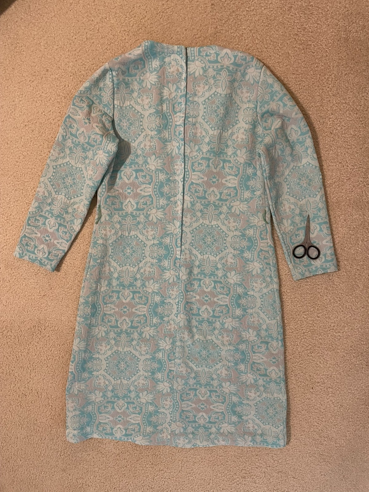 Vintage 60s Mod Dress Jackie O Palm Springs Bleeker Street Gogo Hippie MCM Blue