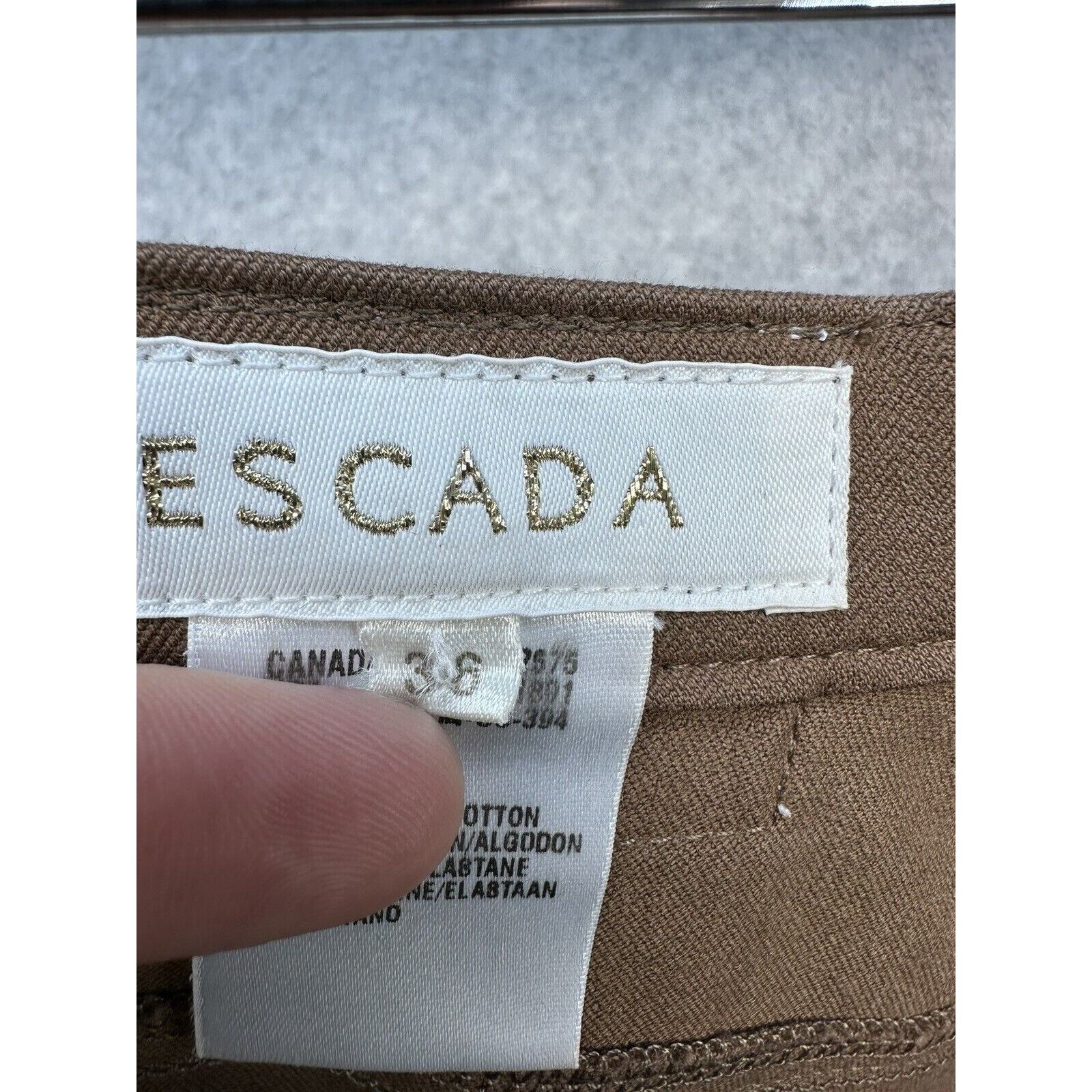 Escada Vintage Womens Pants Size 36 Brown Straight Leg With 5 Pocket Design