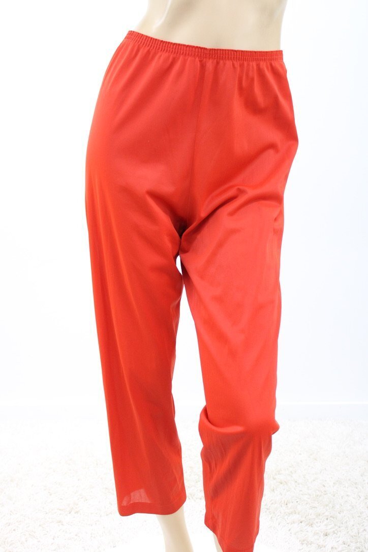 Vintage Nylon Pj Pants Lounge Wear Pajama Bottoms Red San Souci 36 M