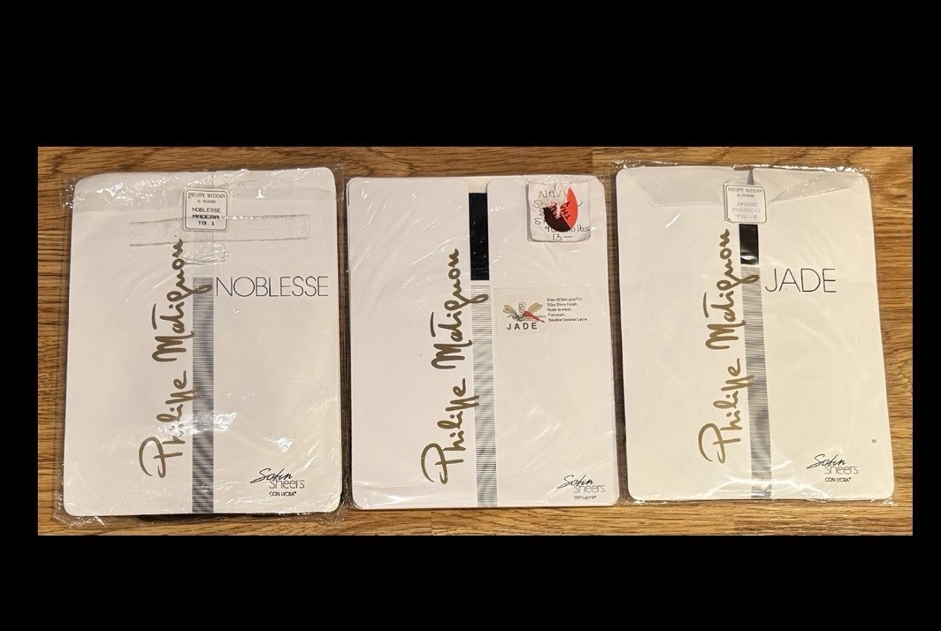 Vintage Philippe Matignon Satin Sheers Pantyhose Bundle Lot of 3 Size 1 Italy