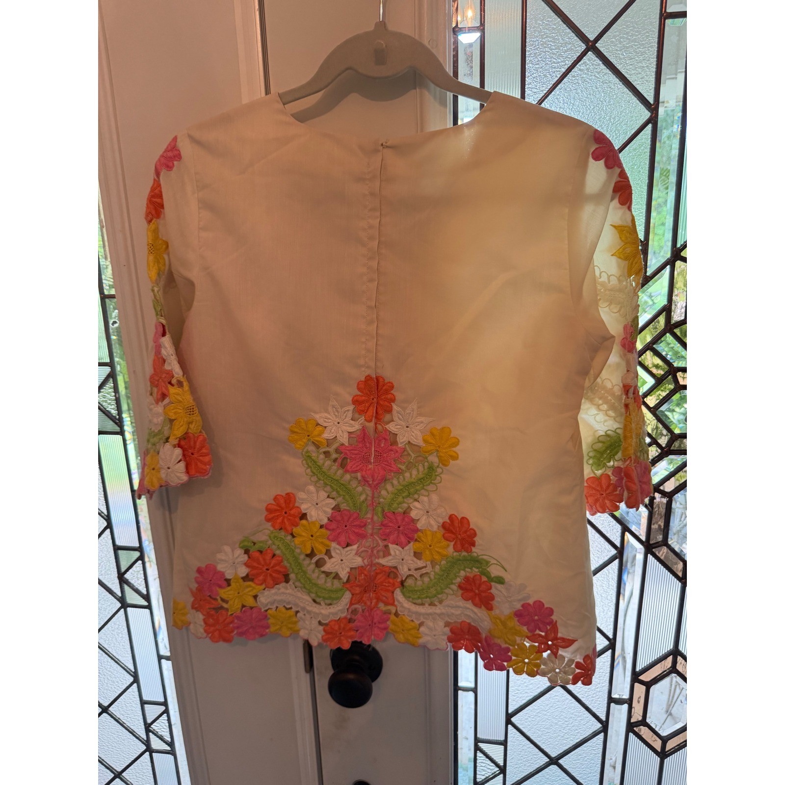 VINTAGE embroidered hand made blouse fit todays size 4-6