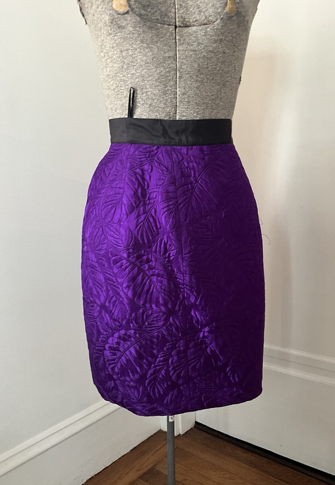 Vintage 1980’s Angelo Tarlazzi Purple Brocatelle Suit with Taffeta Shawl Collar