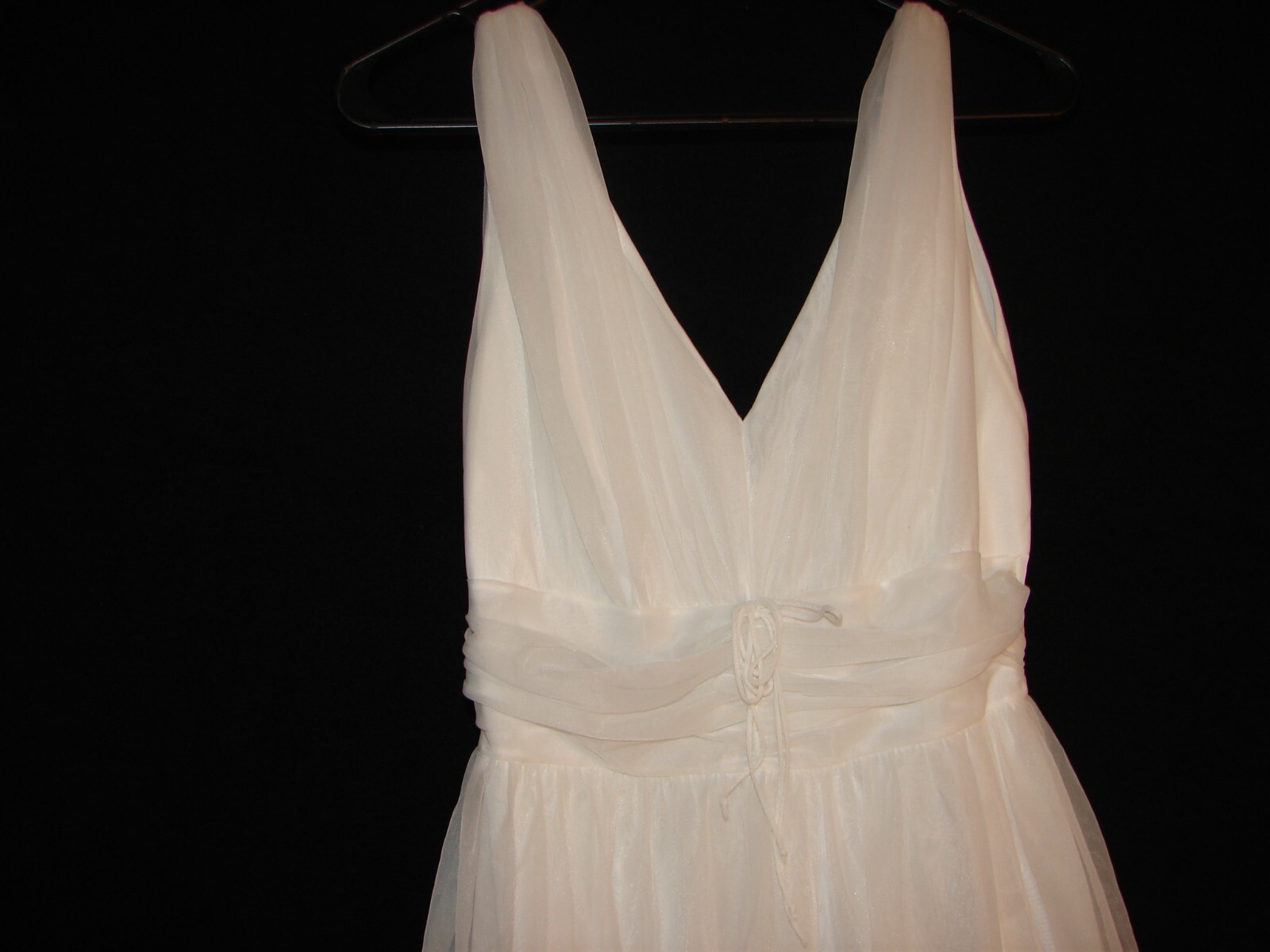 Vintage Shadowline Sheer Chiffon 2 layer White Wedding Nightgown Size 34