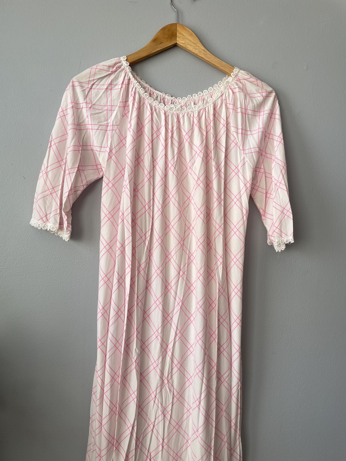 Leonora Gown Nightgown Lace Pink 60s Vtg Small