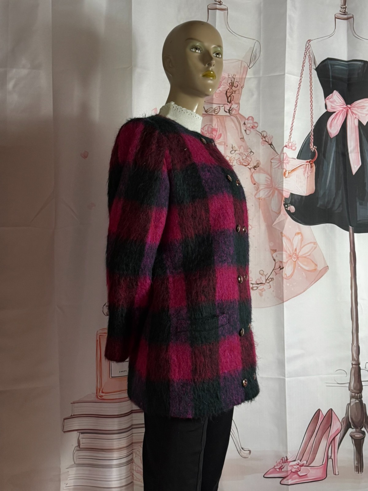 Mohair Jacket Ungaro Solo Donna 80s 40 42 Made In Italy Designer Vintage