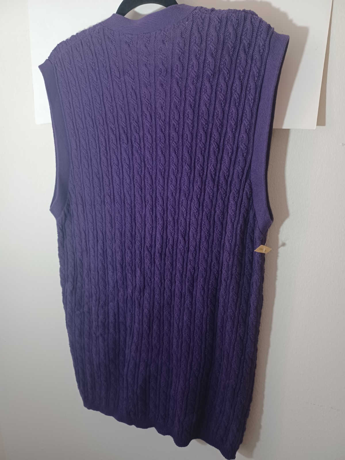 Essentials Elments Women’s 1980s Button-up Purple Sweater Vest Vintage XL