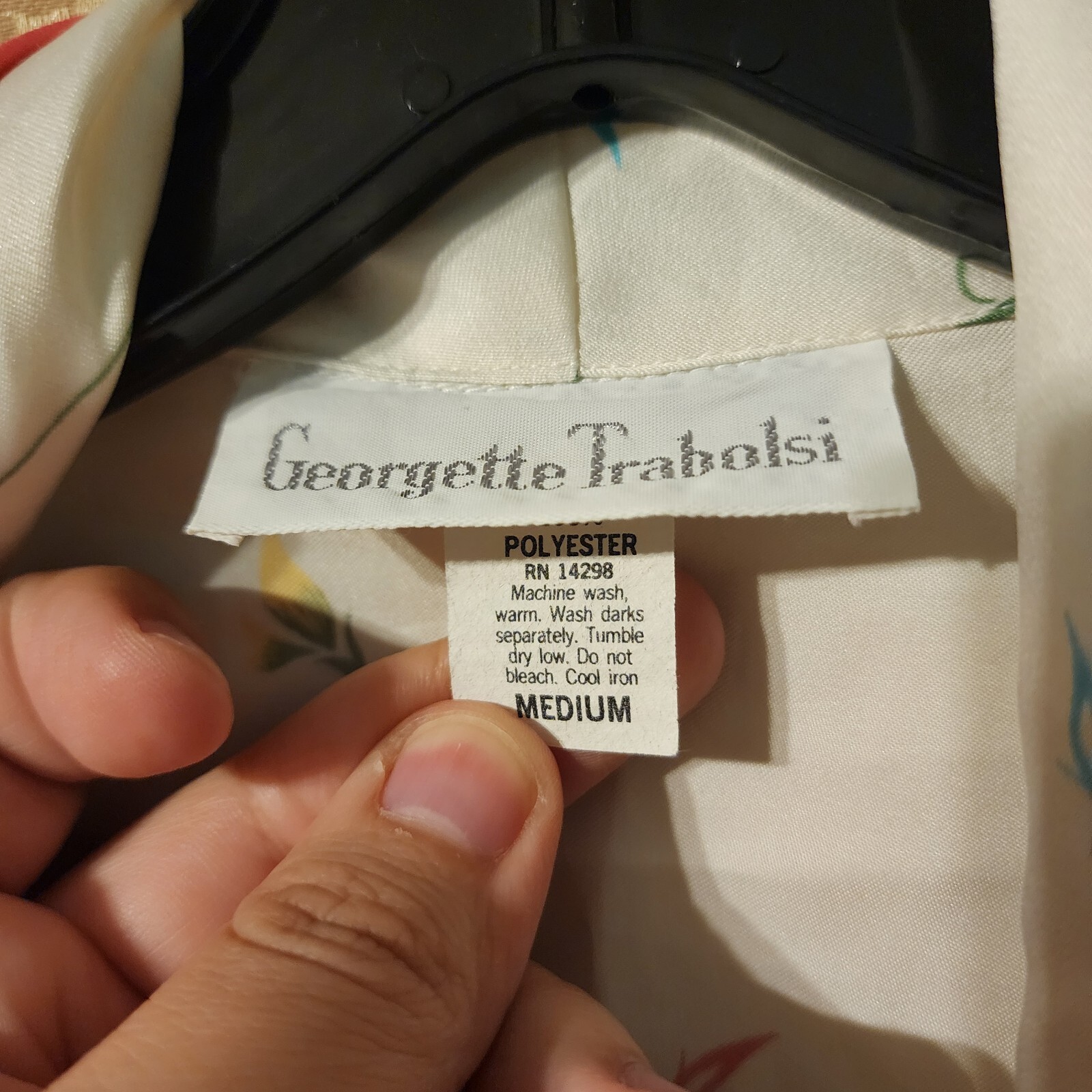 Georgette Trabolsi Vintage Ivory Multi-Color Floral Nightgown + Robe Size M
