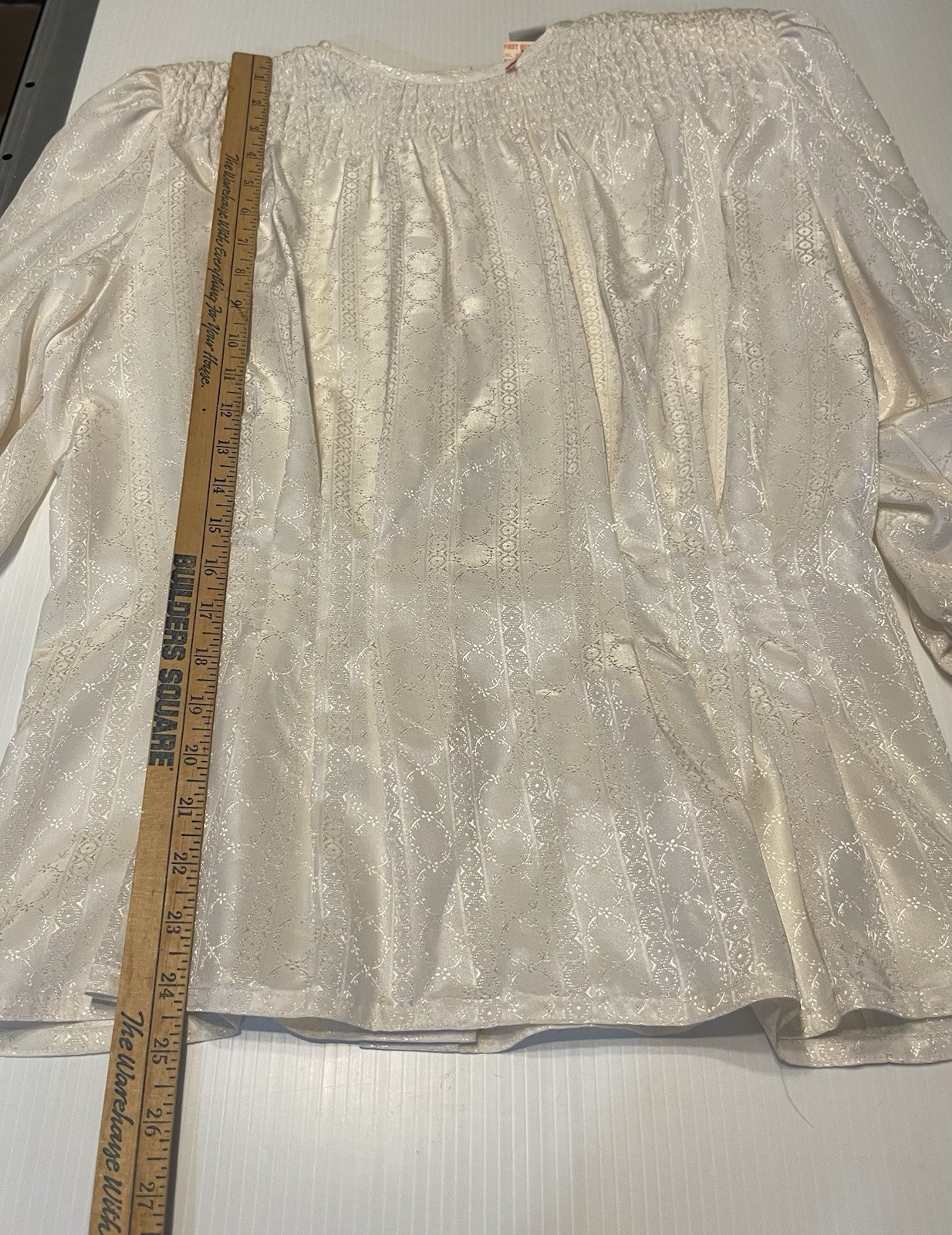 VTG 80s Nilani NWT Victorian Style White Blouse Shirt Top Back Buttons 9/10