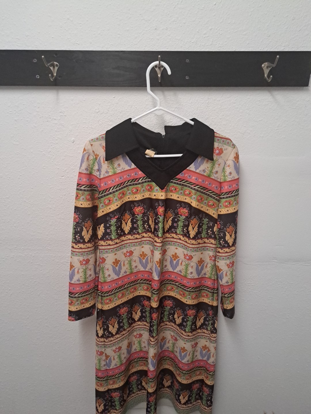 Jerrie Lurie Vintage Dress long sleeve 1970s 80s polyester