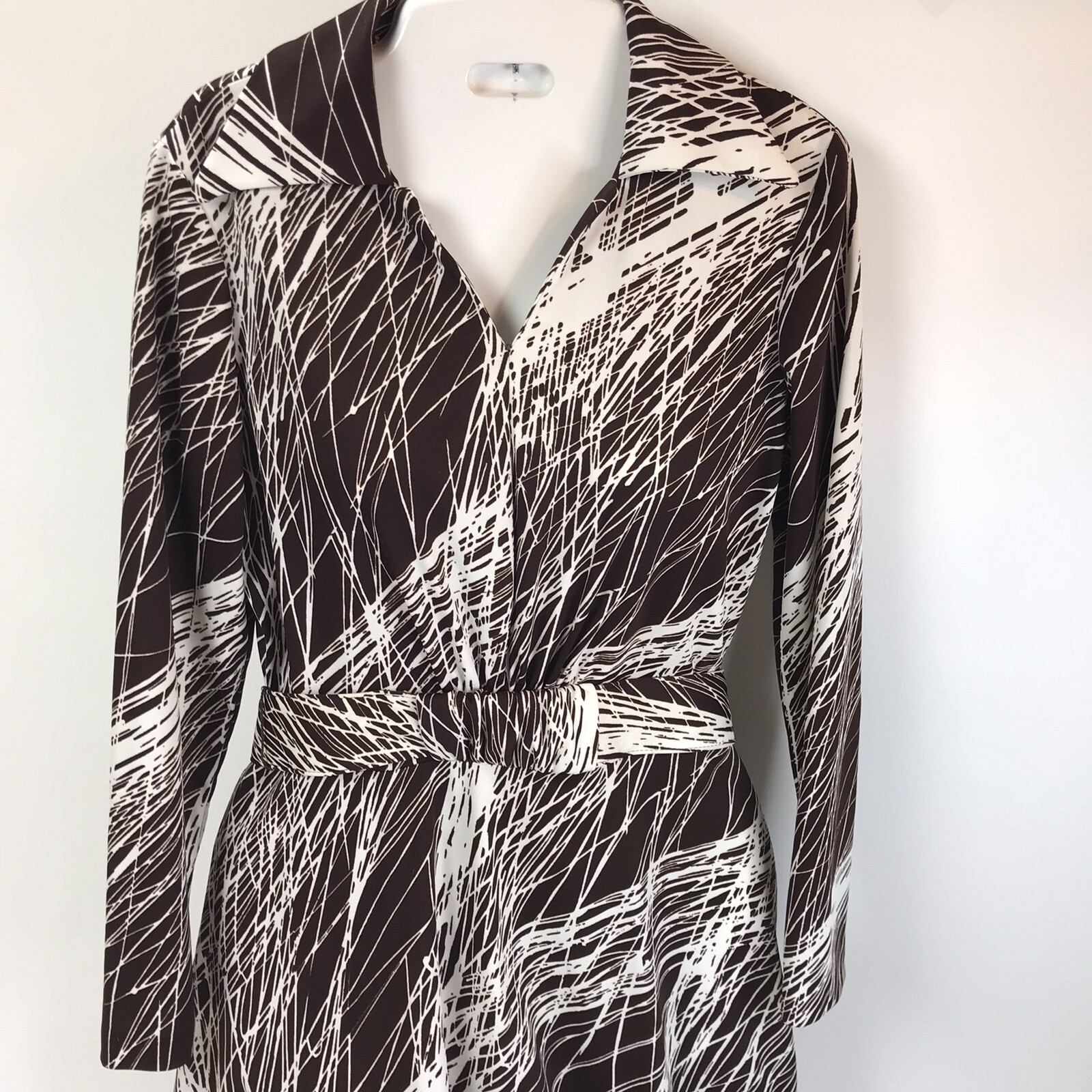 Vintage Dress Jerrie Lurie Mod Retro Belt Union Made USA 10 polyester 60s 70s