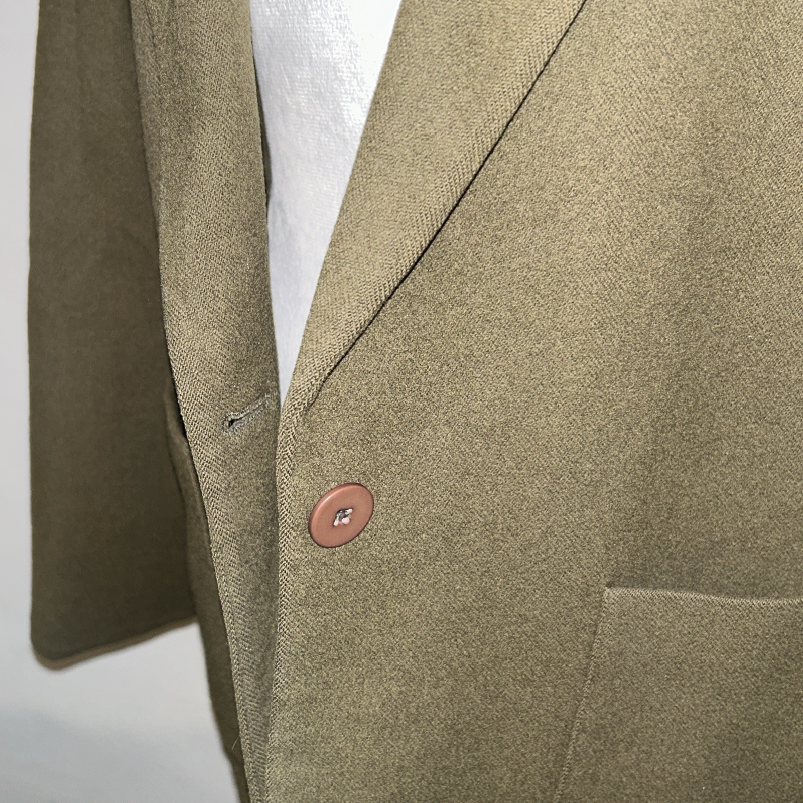 Lands End Women’s Olive 100% Wool Blazer/Jacket Sz 12 Petite Pockets Buttons