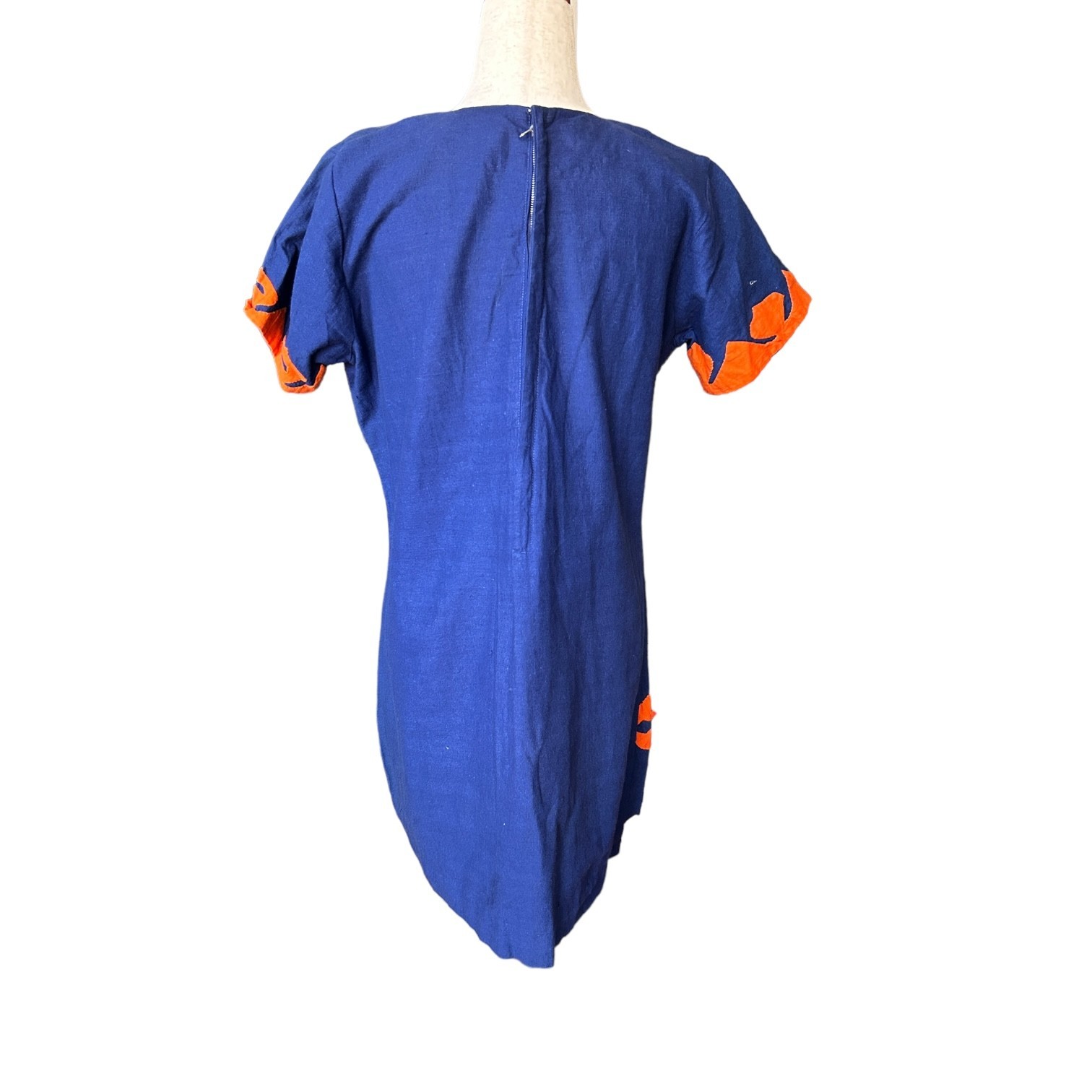 VTG ’70s Rajkumari Made in India 100% Cotton Tunic Dress Boho Hippie Peacock M