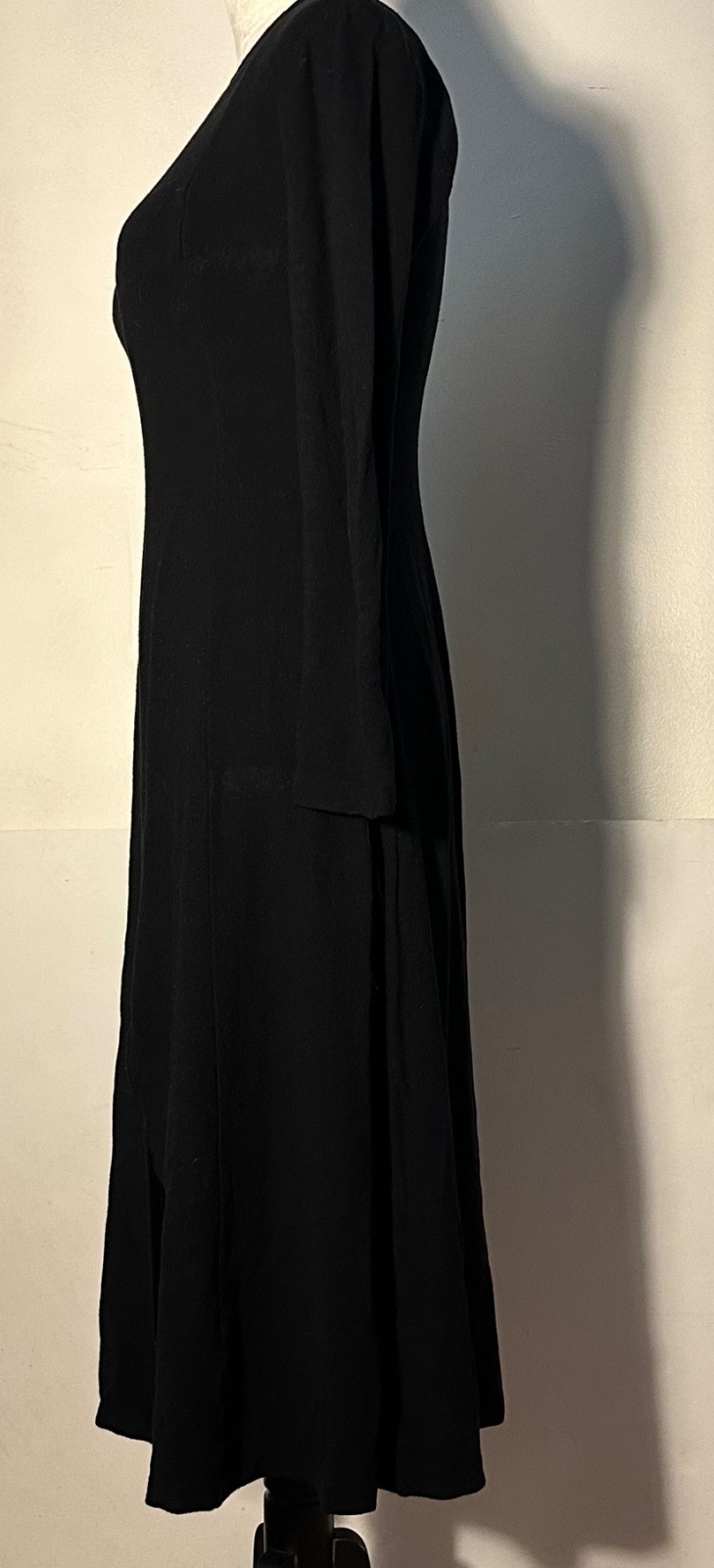STUNNING Vintage 1960s NORMA KAMALI Dress Black Midi Med/Sm Japan VGUC