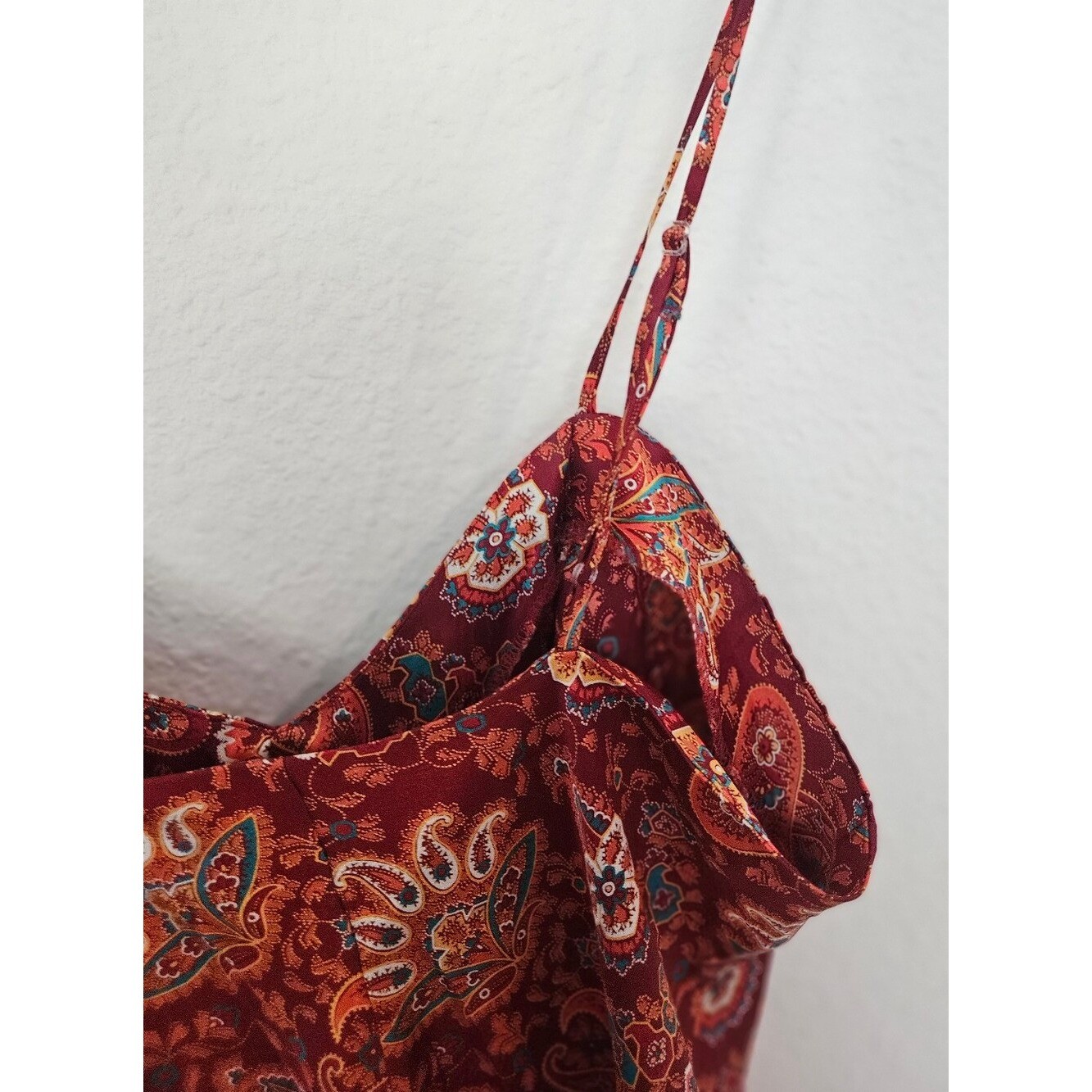 Vintage Cacique Lingere Red Paisley Playsuit Romper