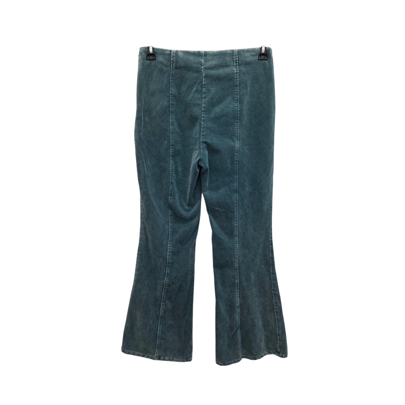 Mystree Corduroy Bell Bottom Pants Women Large Green Side Zip Boho Retro Flare