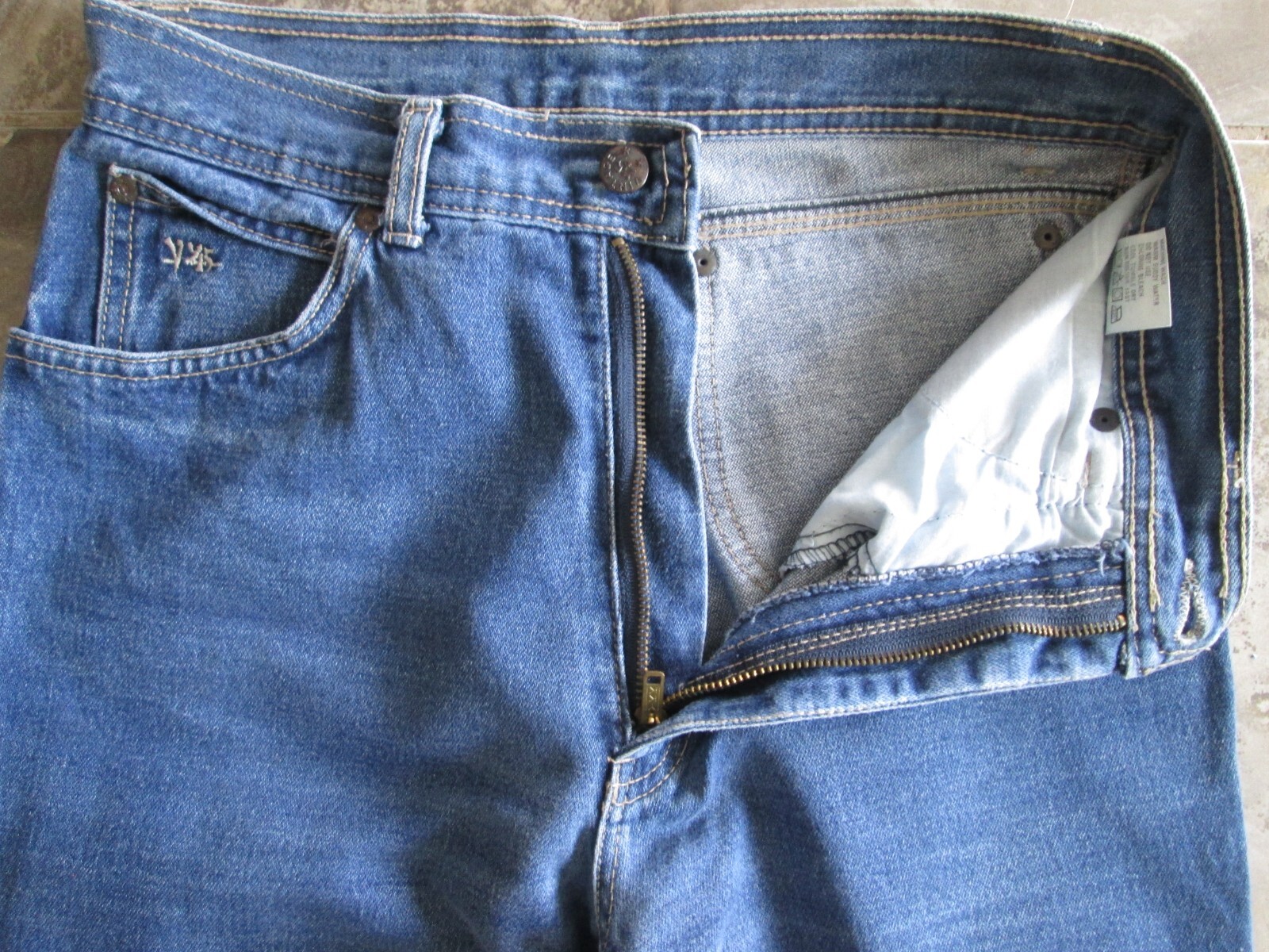 „Vintage ’45” Women’s Blue Jeans 13 28×28 Wide Leg Cotton High Waist Hong Kong