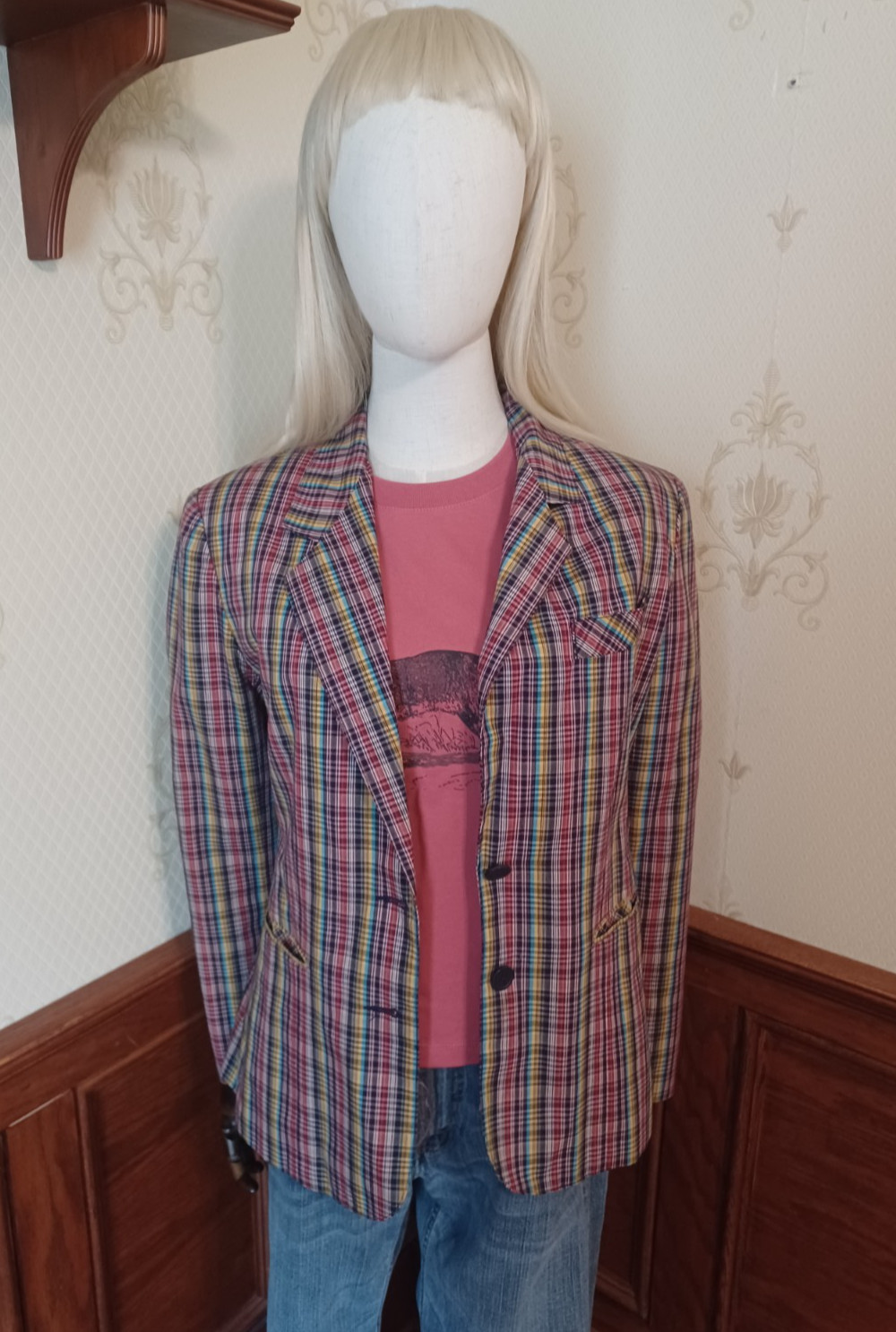 Vintage 1980s DonnKenny Plaid Cotton-Blend Academia Blazer / Jacket