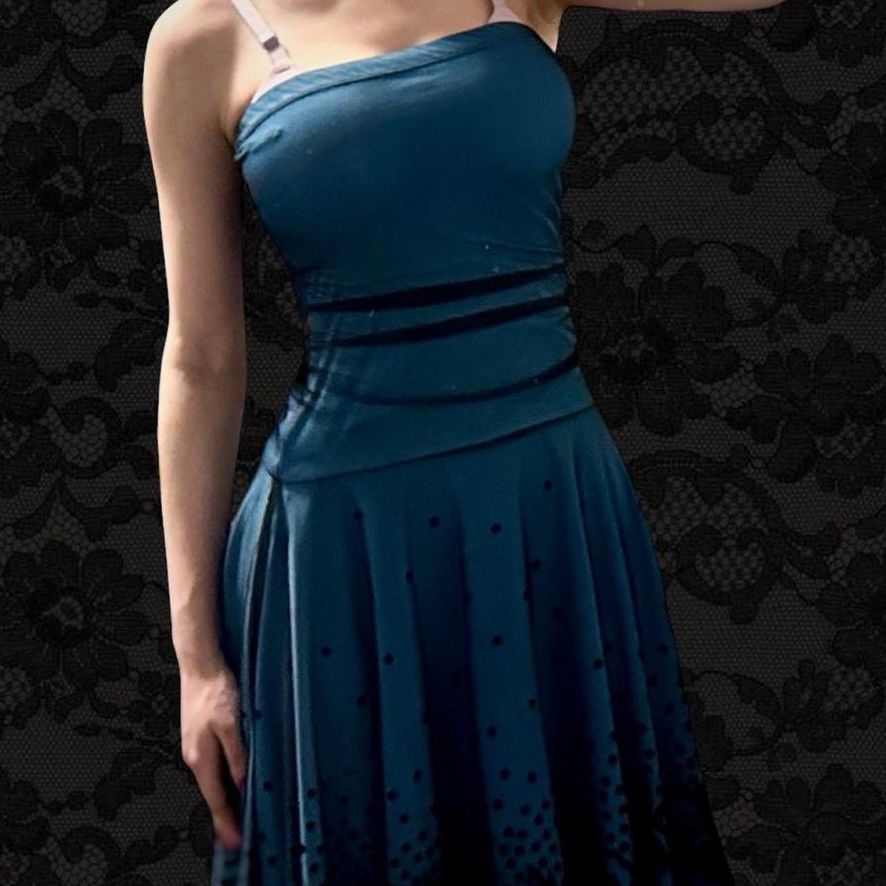 Small Y2K Vintage Strapless Mesh Glitter Dress by Ruby Rox