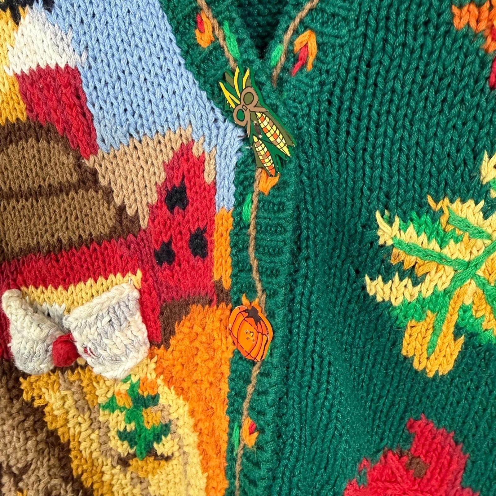 The Eagle’s Eye Large Sweater Vest Knit Harvest Farm Pumpkin Grandmacore Ramie