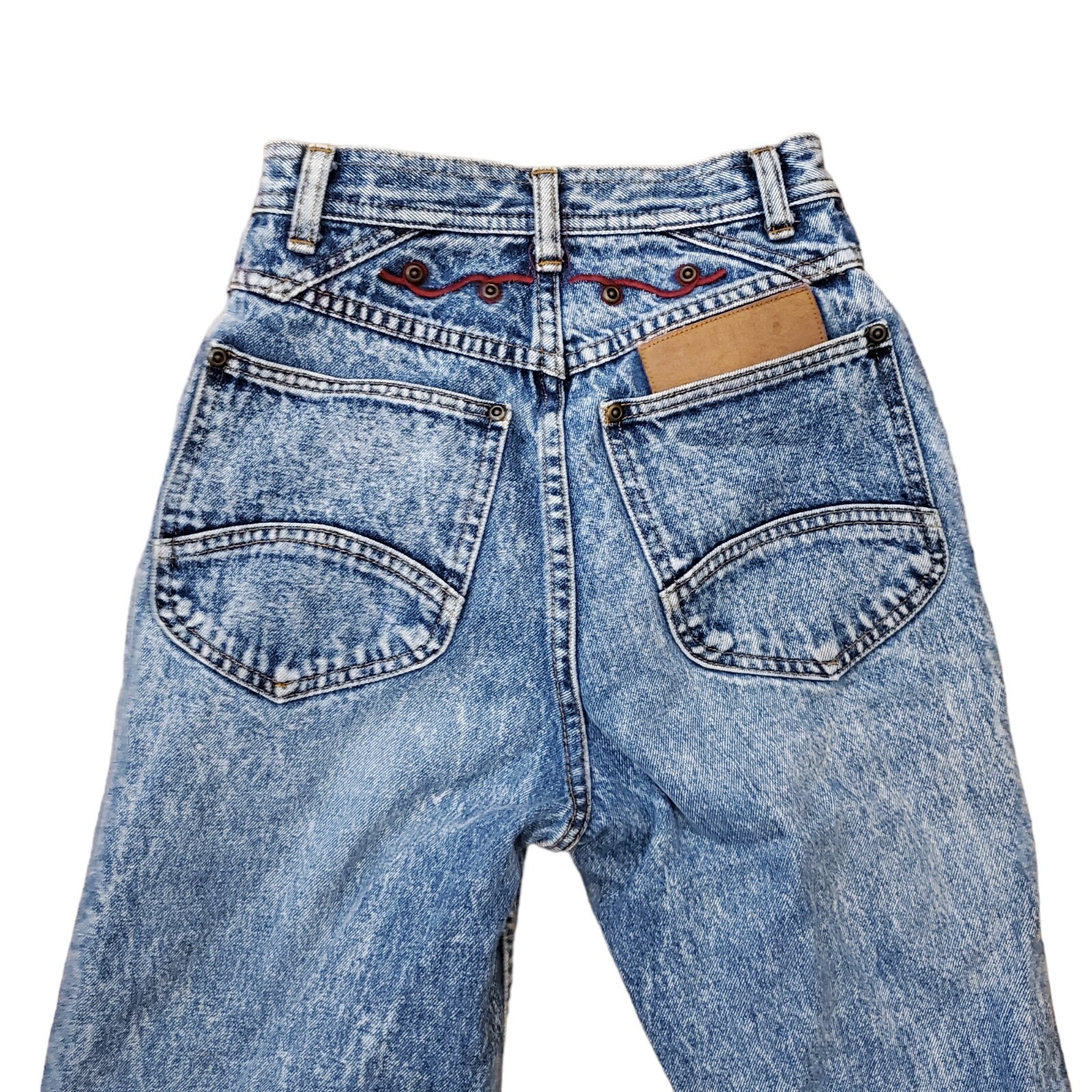 Bugle Boy Special Edition Vintage Embroidered Accent 80s Jeans Size W22 XXS