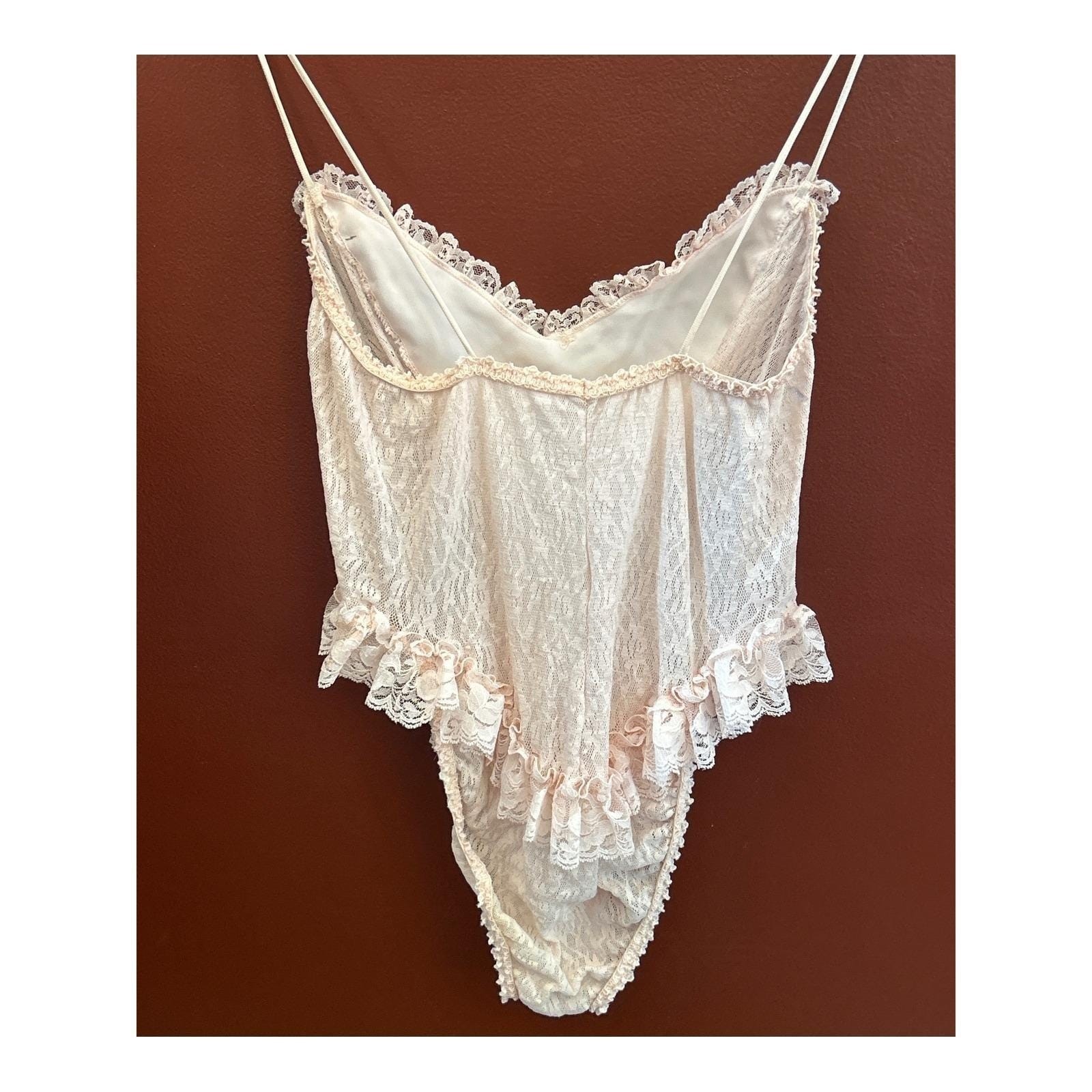Vintage JWS Teddy Bodysuit Coquette Balletcore Romantic Dollette Ethereal Angel