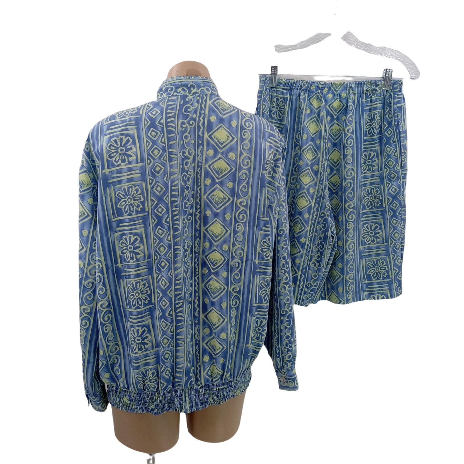 Vintage Lori of California Jacket Shorts Set M 10 Shoulder Pads Zip Front 80s